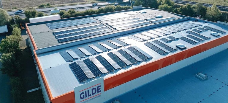 Luftaufnahme des Gebäudes der GILDE Frischelogistik