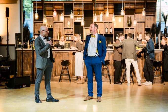 Rainer Laabs (GILDE) und Dirk Schulte (AFMO) bei der Eröffnung der Abendveranstaltung der TRIALOGE 2026